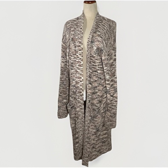 Pilcro Anthropologie Longline Open Front Cardigan Sweater Duster M Pockets Knit - Picture 1 of 9